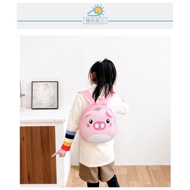 Balo đi học, cặp sách hình quả trứng cho bé trai bé gái mầm non hình thú ngộ nghĩnh