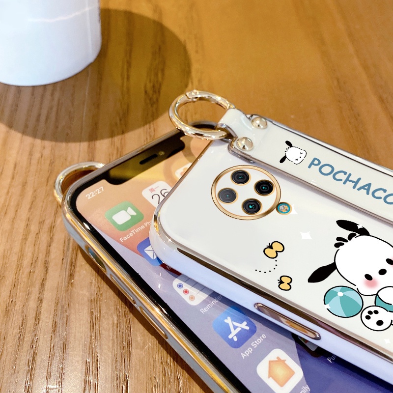 Ốp Điện Thoại Silicon Mềm Siêu Mỏng Mạ Điện Hình Cinnamoroll Có Dây Đeo Cổ Tay Cho Xiaomi Redmi K30 Pro K30 Ultra K30 Pro Zoom Poco F2 Pro