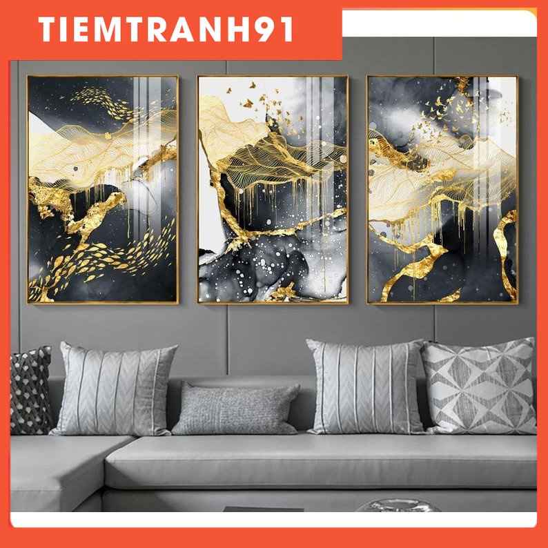 Tranh treo tường | Tranh bộ 3 bức trừu tượng wall art, home decor, Original and innovative Chinese modern