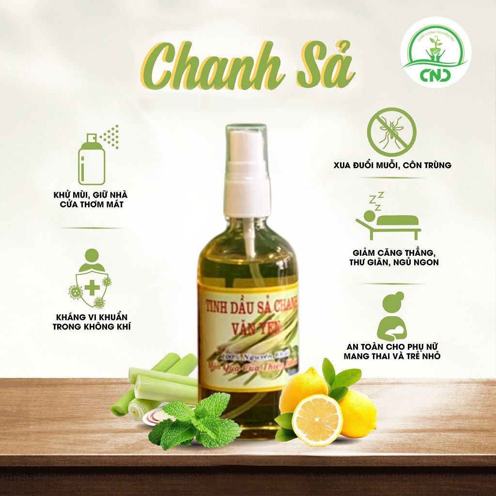 Tinh dầu CND - Tinh dầu chanh sả nguyên chất 100% từ thiên nhiên