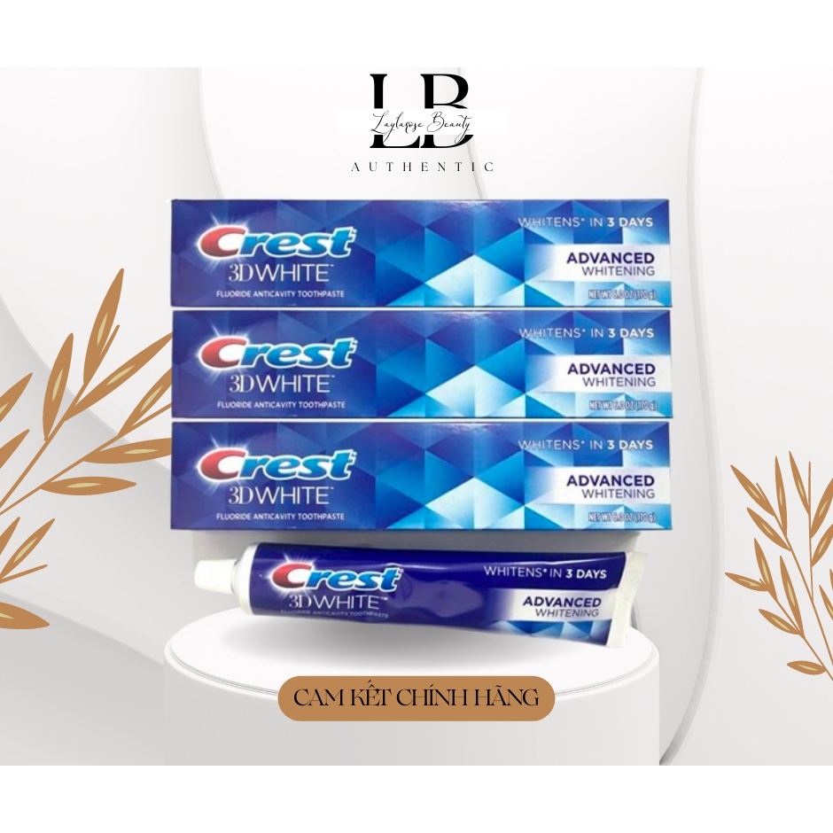 Kem đánh răng Crest 3D White Advanced Triple Whitening 158gram