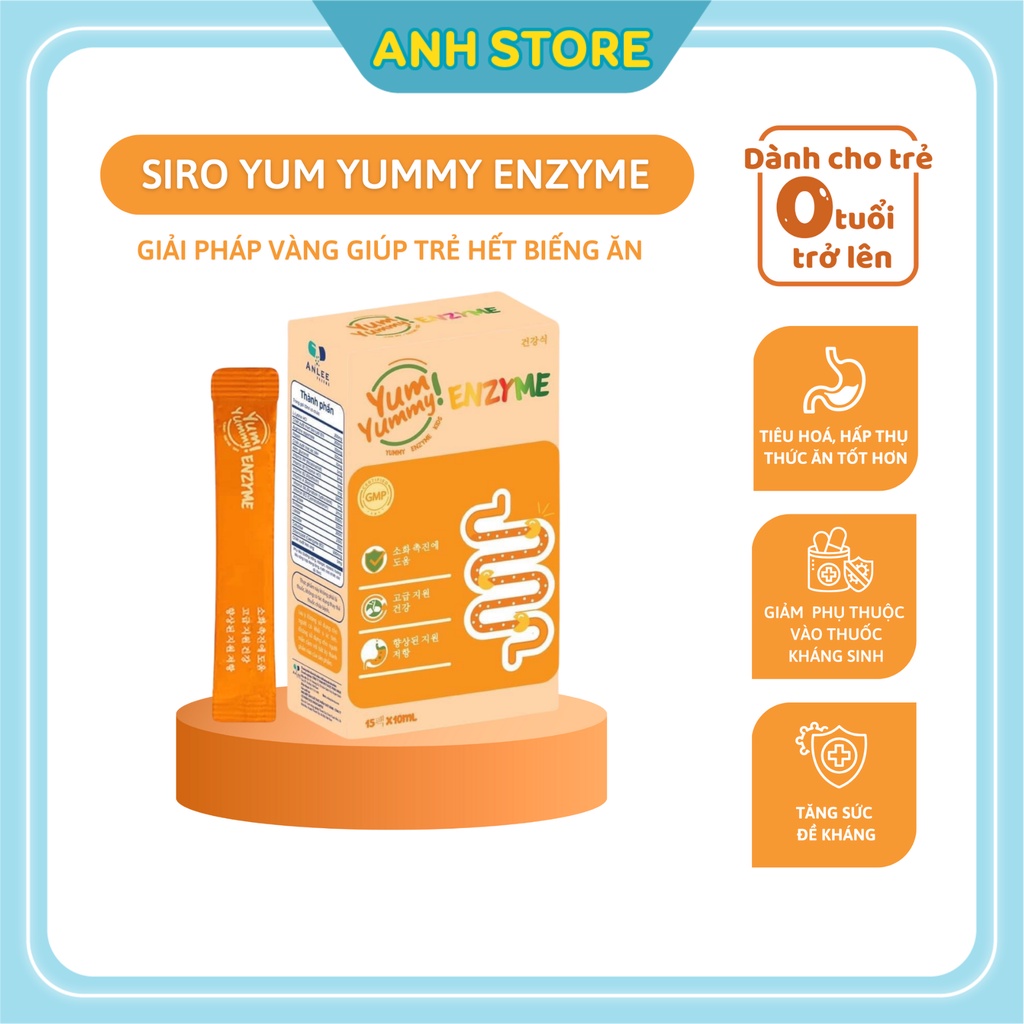 siro ăn ngon yummy enzym - Giúp bé ăn ngon, - Hộp 15 gói