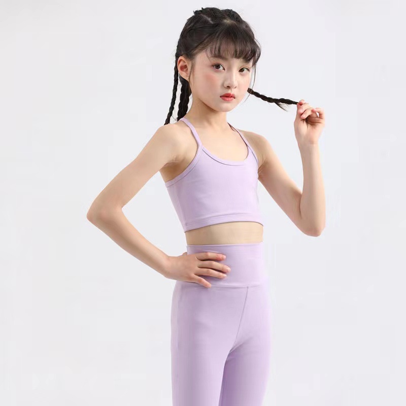 Áo Thun Thể Thao Hai Dây Phong Cách Mới Mùa Hè Cho Bé Gái Tập Yoga / Nhảy Múa / Chạy Bộ F