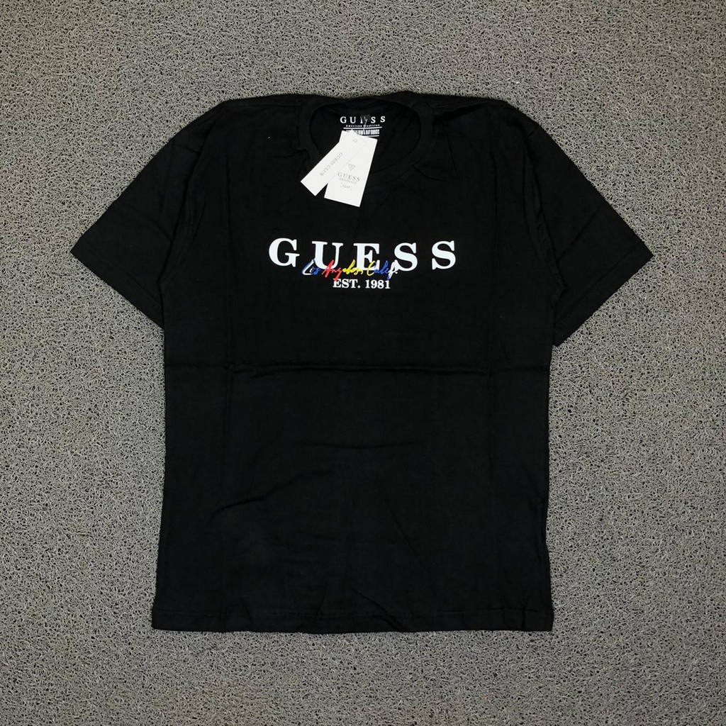 Áo Thun Tay Ngắn Cổ Tròn In Chữ Guess Thời Trang Cho Nam Và Nữ
