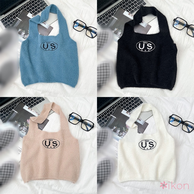 Áo Hai Dây Dệt Kim Phong Cách Hàn Quốc Cho Nữ