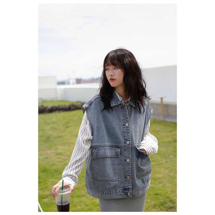 Áo jean gi lê nam nữ unisex form rộng chất bò phong cách Hàn Quốc pon.mens hà nội hcm