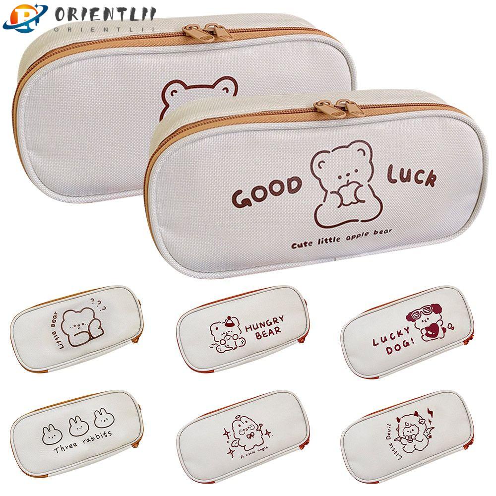 Bóp Viết Cỡ Lớn Đa Năng In Họa Tiết Hoạt Hình Gấu Dễ Thương