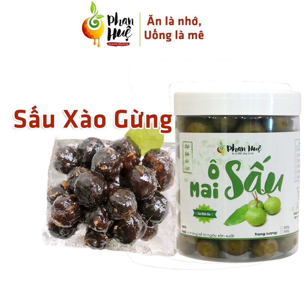 Ô mai sấu xào gừng Phan Huệ hộp 100g 300g 500g. Vị chua ngọt gừng. Đặc sản Hà Nội