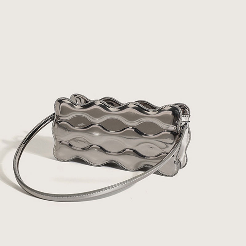 MISCHA Túi Đeo Vai Hình Vuông Cỡ Nhỏ Chất Liệu Da PU Bóng Thời Trang