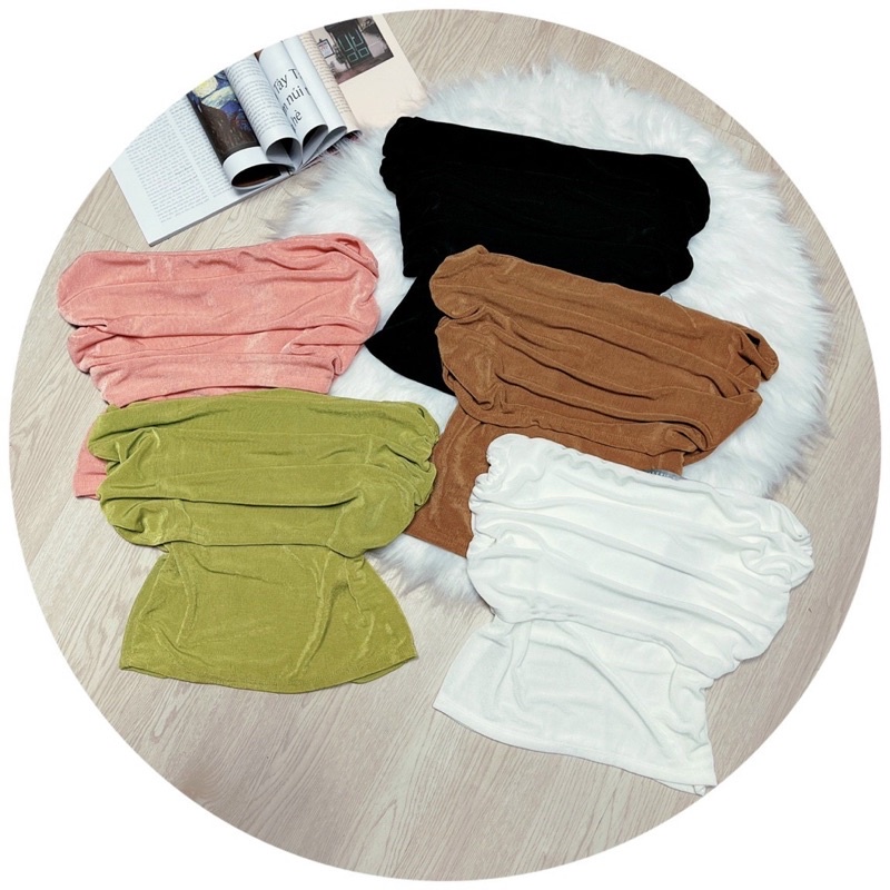 Áo bẹt vai nhũ tay ngắn bao đẹp bao xịn