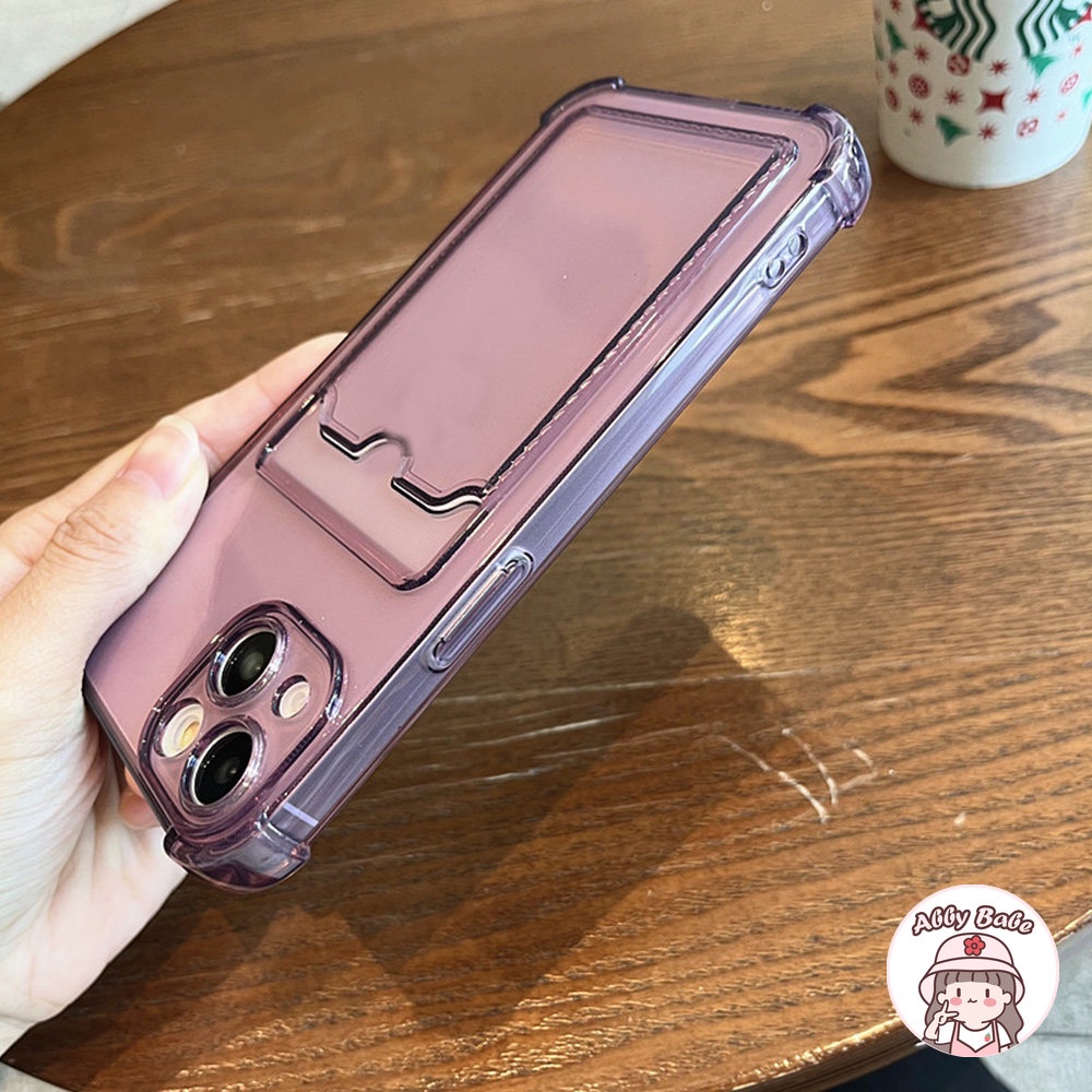 Ốp Điện Thoại TPU Mềm Trong Suốt Chống Mồ Hôi Có Ngăn Đựng Thẻ Cho IPhone 14 Pro Max 13 12 11 Pro Max
