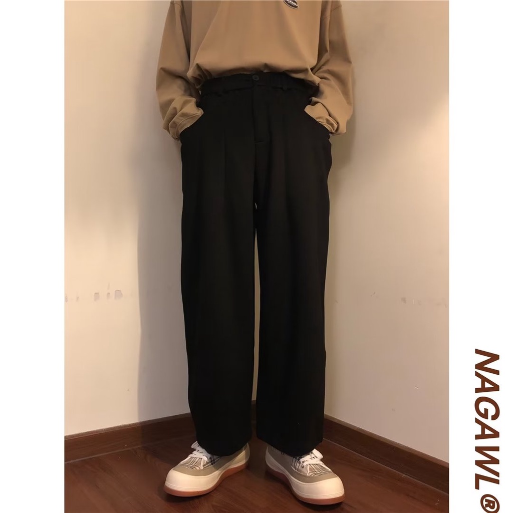 Quần Dài Lưng Cao Dáng Rộng Thời Trang Xuân Hè Phong Cách Harajuku Trẻ Trung Cho Nam