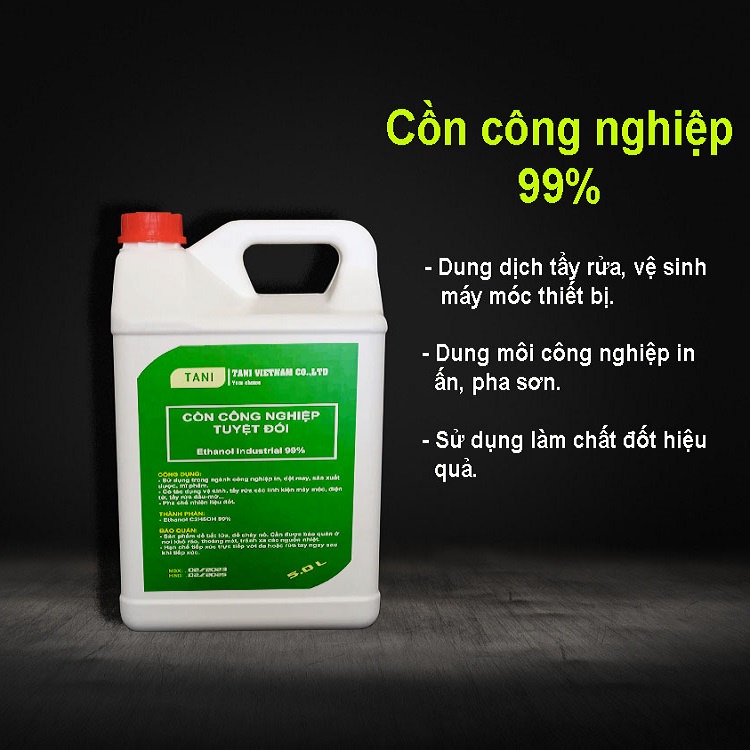 Cồn công nghiệp | Cồn tuyệt đối | Cam kết chất lượng tuyệt đối | 5 Lít |