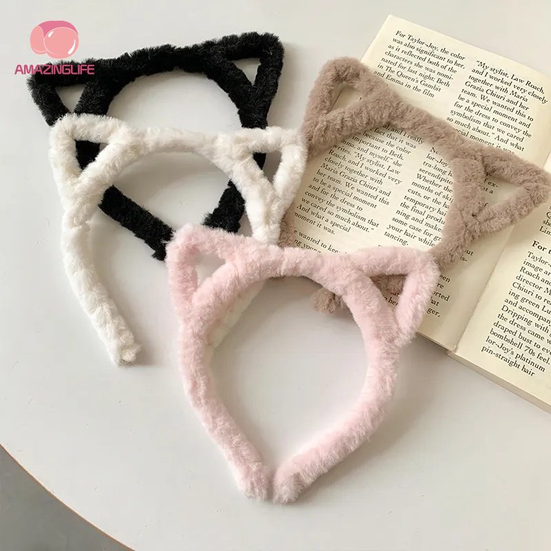 Băng Đô Tai Mèo Lông Xù Siêu Ngọt Ngào Thời Trang Cho Nữ / Bé Gái