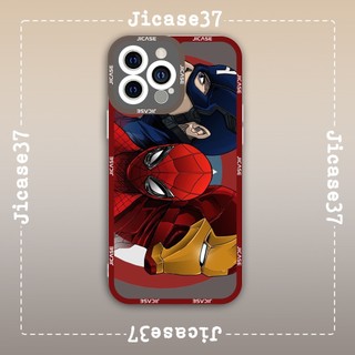 Ốp lưng iphone và samsung xiaomi oppo cạnh vuông Jicase Spider Man Captain America Iron Man Avenger