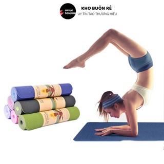 Thảm Tập Yoga TPE 2 Lớp Dày 6mm Chống Trơn Trượt