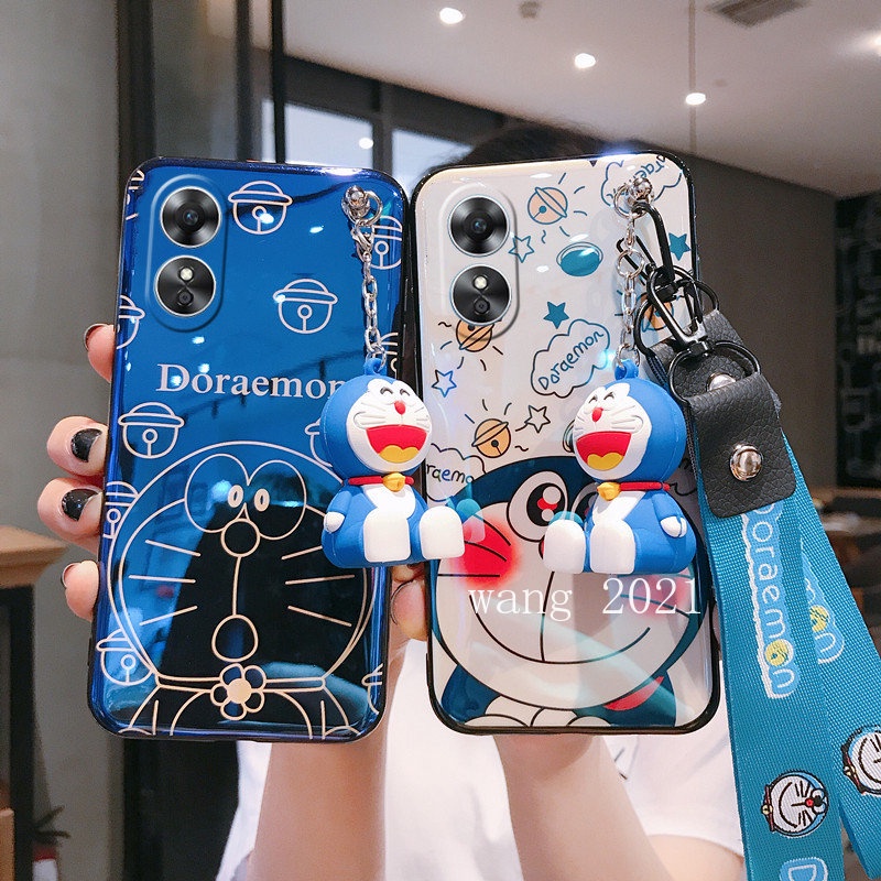 Ốp Điện Thoại TPU Mềm Có Dây Đeo Gắn Búp Bê Doraemon 2023 Cho OPPO Reno8 T A78 5G 4G Reno 8 8T Reno8T