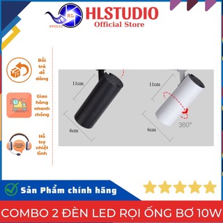 Combo 2 đèn LED Rọi Ống Bơ 10W HL Studio, dùng ốp trần, tường, trang trí