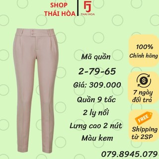 Quần tây Thái Hòa 9 Tấc 2 ly nổi màu kem 2-79-65