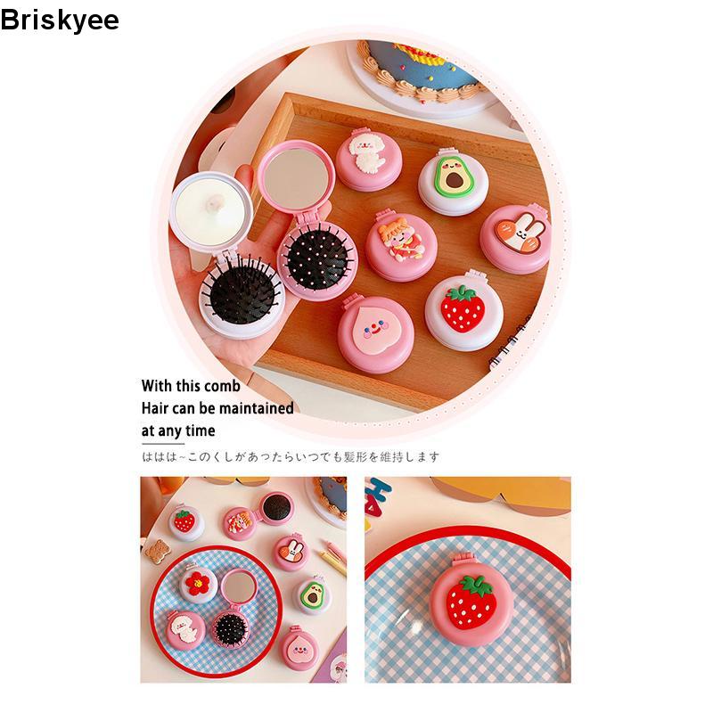 🎶Lược Gấp Kèm Gương Mini Phong Cách Hàn Quốc Dễ Thương - Shop Giao Mẫu Ngẫu Nhiên