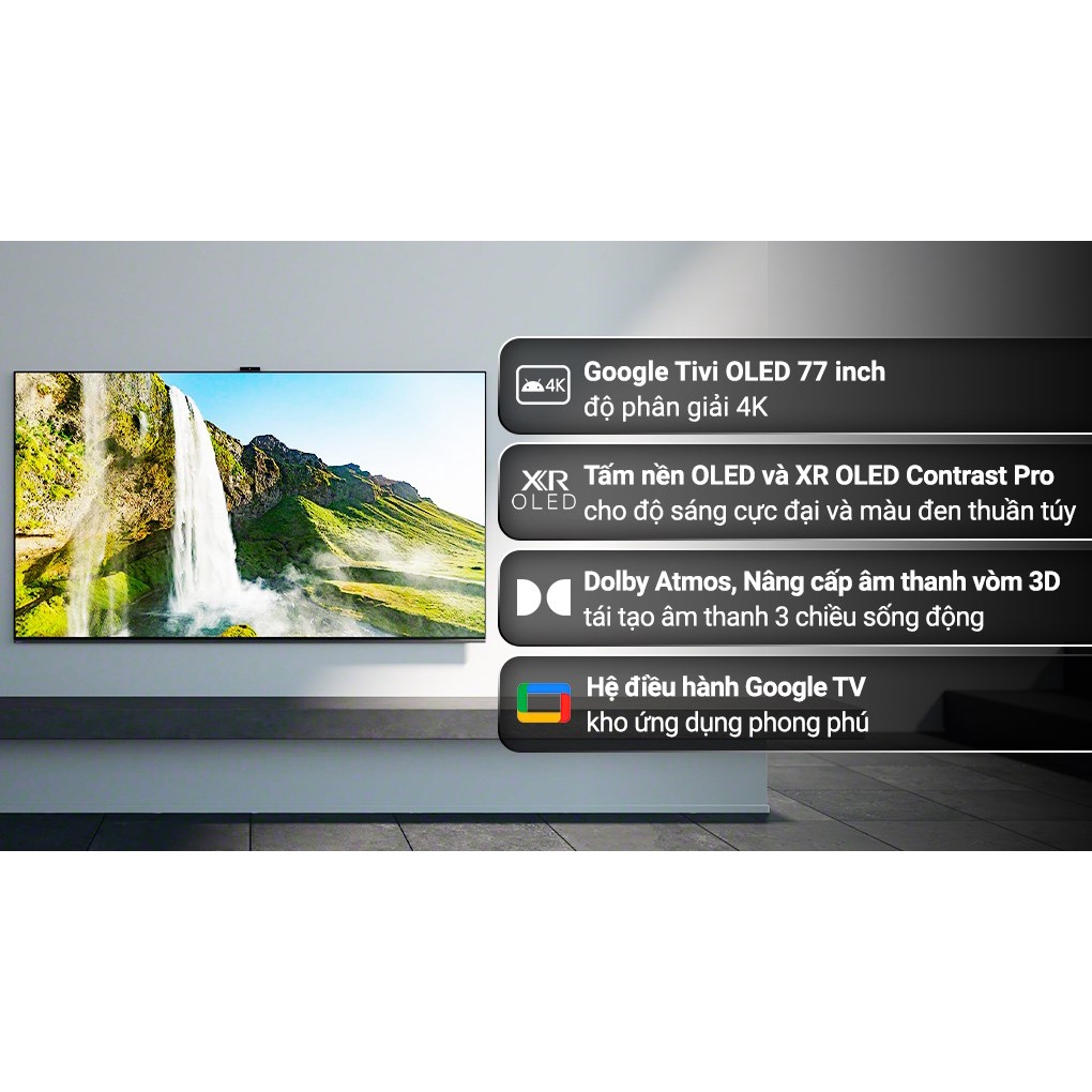 Google Tivi OLED Sony 4K 77 inch XR-77A80K (Miễn phí giao tại HCM-ngoài tỉnh liên hệ shop) | BigBuy360 - bigbuy360.vn