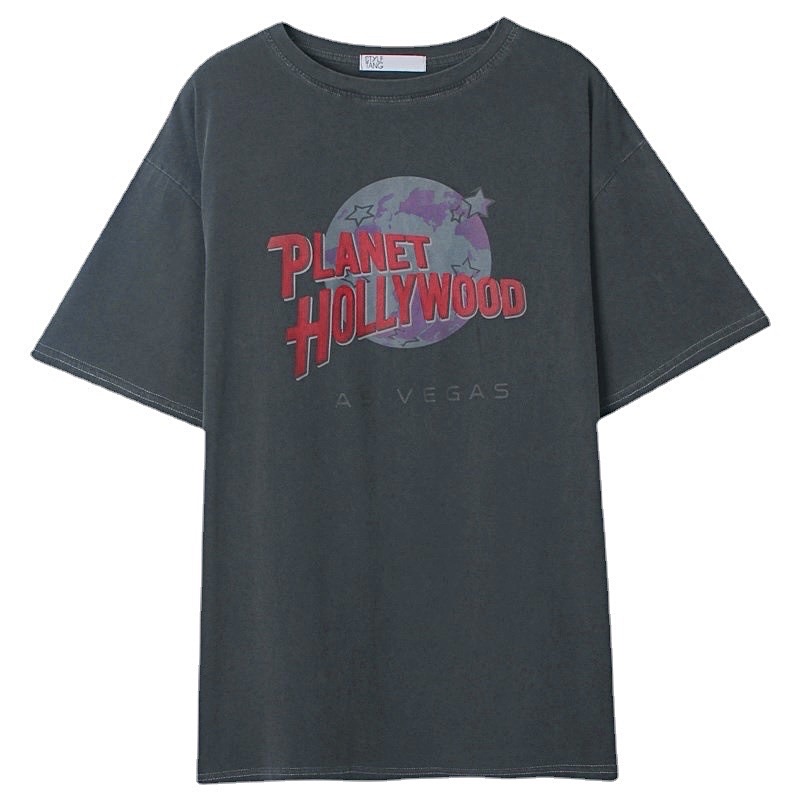 Áo thun Âu Mỹ Planet Hollywood form rộng unisex Mamasita chất vải cao cấp phong cách đường phố streetwear