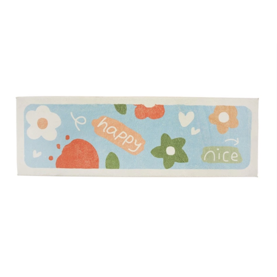 Thảm trải sàn những bông hoa Vải nhung lông cừu thảm lau chân 40x60-60x180 thảm trải sàn phòng ngủ thảm lông trải sàn phòng ngủ thảm chống trượt thảm dài