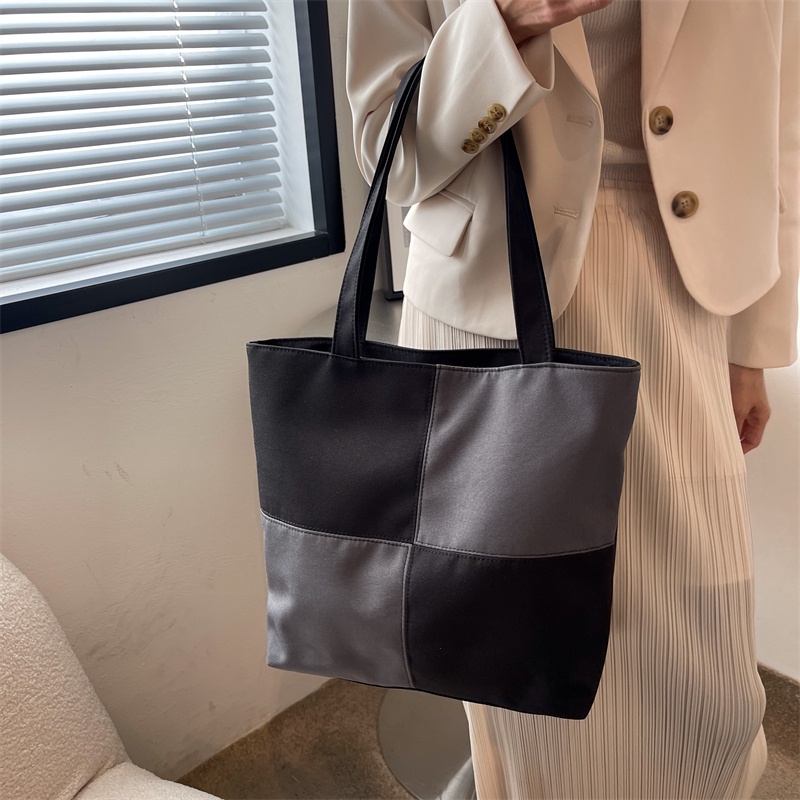 Túi Đeo Vai Sức Chứa Lớn Phối Màu Tương Phản Thời Trang Dễ Phối Đồ Cho Nữ