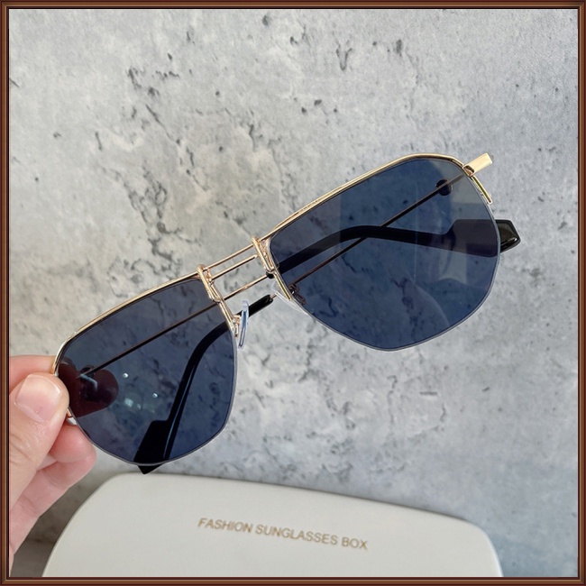 Kính Mát Nửa Gọng Kim Loại Nhiều Màu Sắc Thời Trang Mùa Hè Dành Cho Nam Nữ