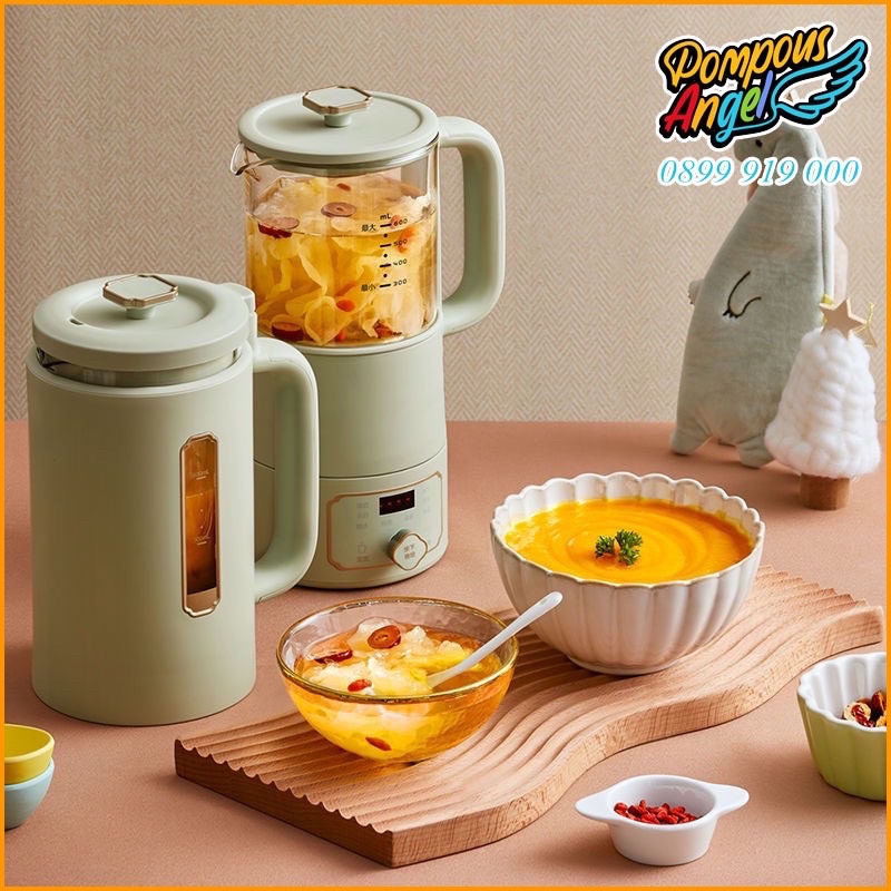 Máy làm sữa hạt kèm bình trà dưỡng sinh BEAR DJJ-B05Q2 màu xanh bảo hành 12 tháng