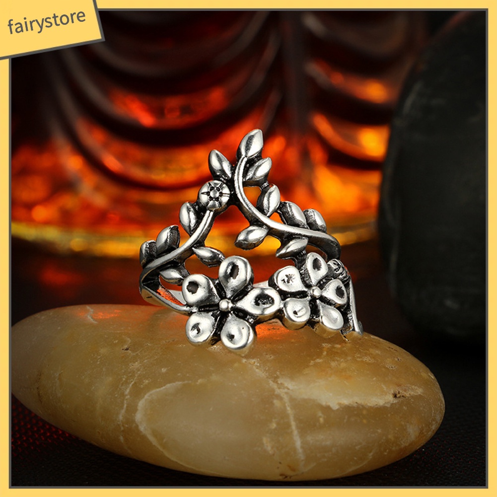 Set 1 Nhẫn Hình Hoa Lá Phong Cách Vintage Thời Trang Cho Nữ