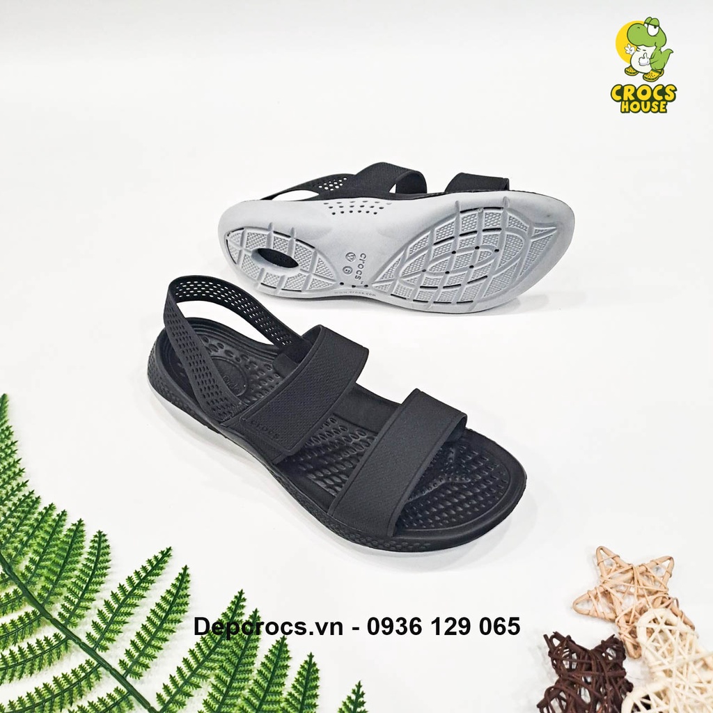 Sandal crocs literide 360 nữ đế lượn sóng siêu nhẹ và êm chân, xăng đan crocs nữ cao cấp, nhựa EVA - Crocs House