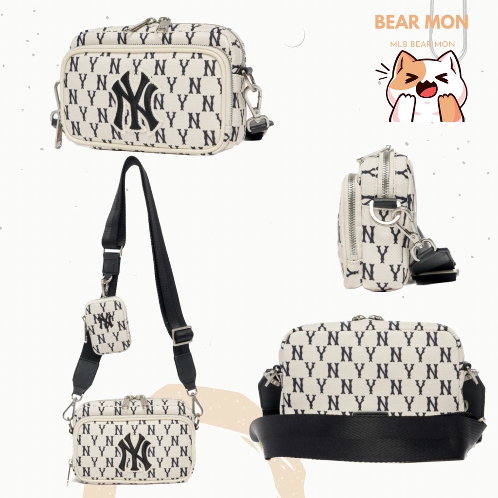Túi Đeo Chéo MLB Classic Monogram Mini Crossbody Bag Boston Red Sox 3Acrs012N Màu Nâu Đỏ Trắng đen