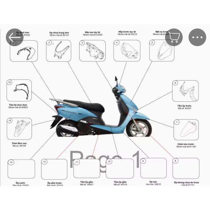 HONDA - DÀN ÁO XE LEAD 110 FULL NHỰA MÀU VÀ NHỰA NHÁM LUÔN TEM HÀNG ZIN CHÍNH HÃNG - VJC SÀI GÒN