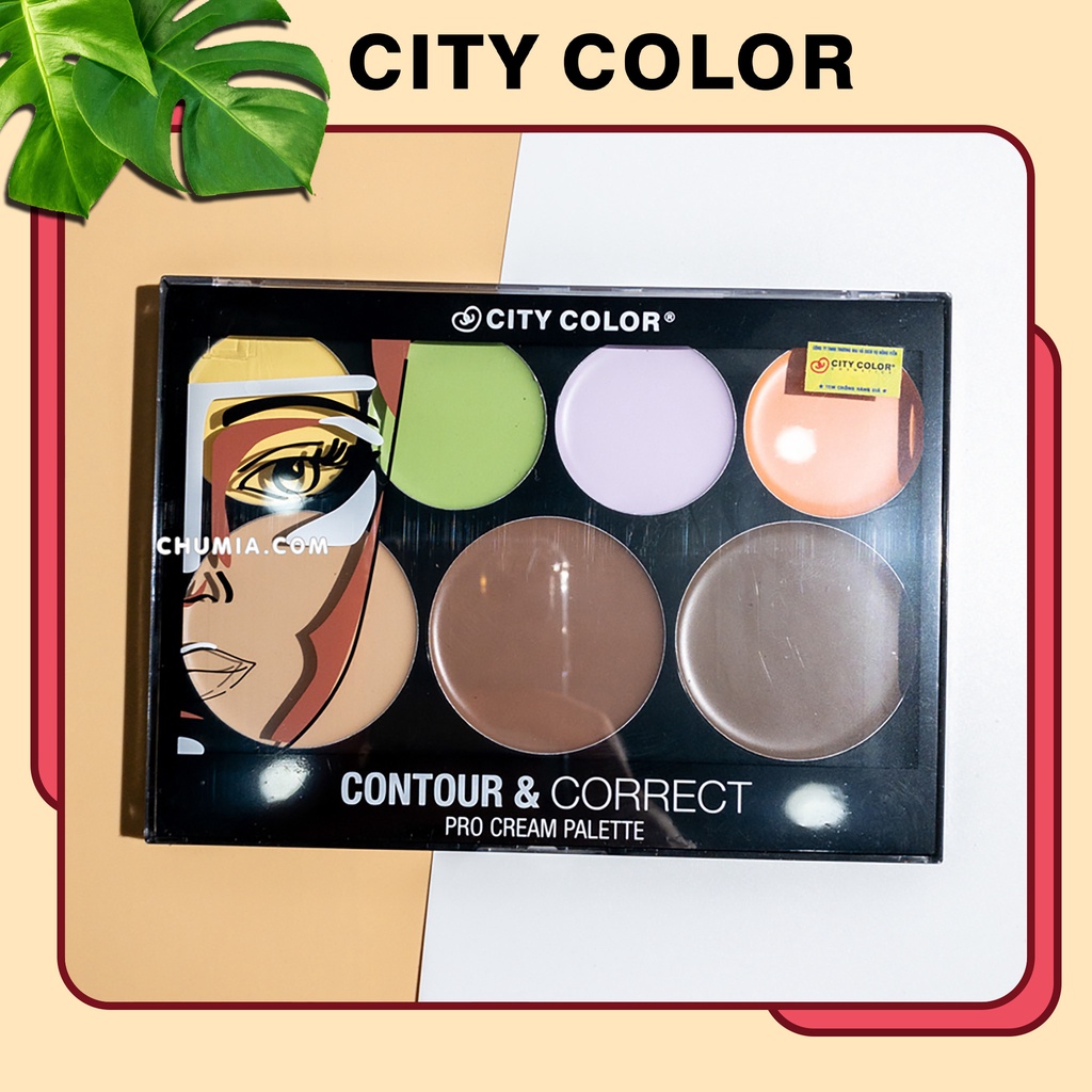 Kem tạo khối CITY COLOR CONTOUR 7 Ô mũi phấn mịn bền màu lâu trôi bộ trang điểm chính hãng - chumia shop