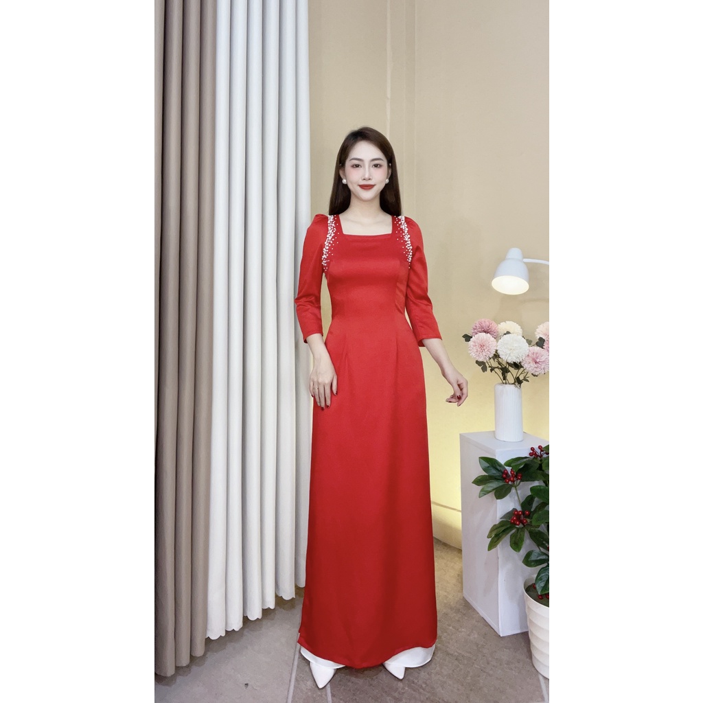 Áo dài, áo dài cách tân cao cấp lụa tây thi trẻ trung hiện đại mã TK01