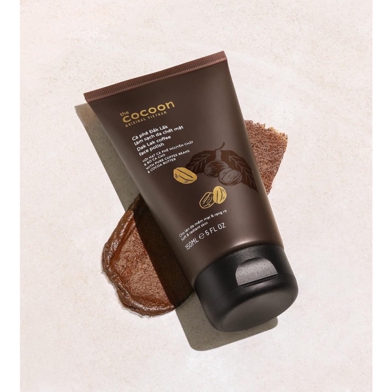 tuýp Cà phê Đắk Lắk Cocoon 150ml Tẩy tế bào chết cho da mặt