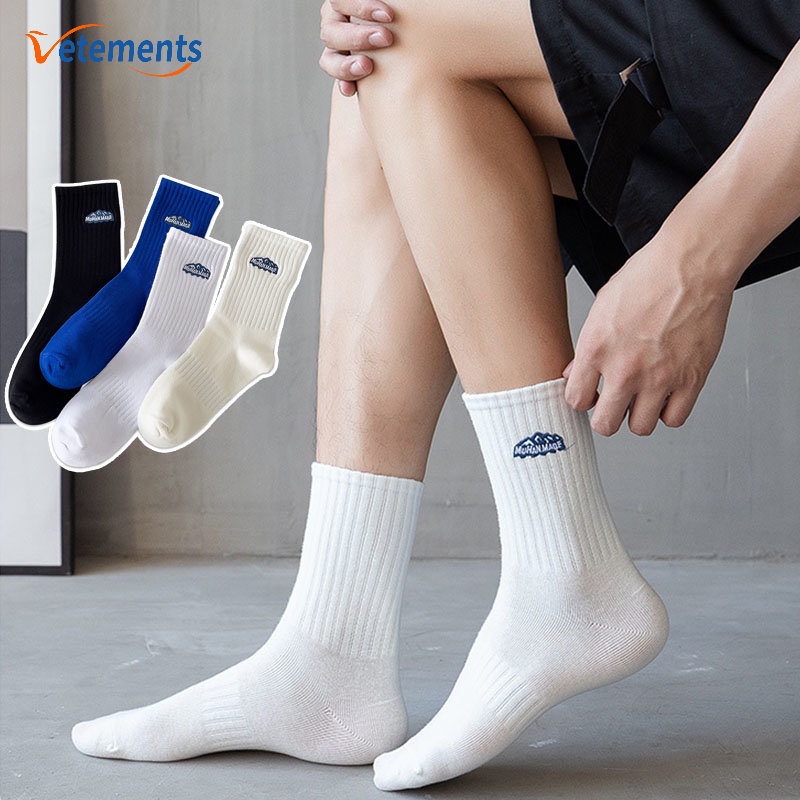 Vớ Cotton Thoáng Khí Thoải Mái Màu Sắc Đơn Giản Cho Nam Và Nữ