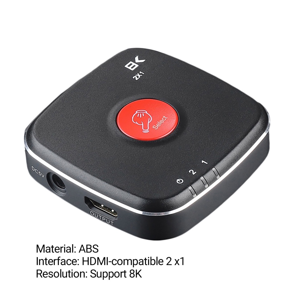 Bộ Chuyển Đổi Chia Tín Hiệu HDMI 2X1 4K @ 120Hz 8K @ 30Hz Có Nút Công Tắc Cho Đầu DVD