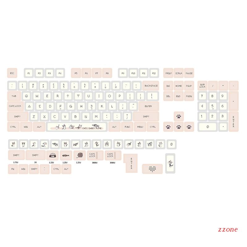 Bộ 136 Nút Bàn Phím Cơ zzz XDA PBT Hình Hello Kitty Dễ Thương