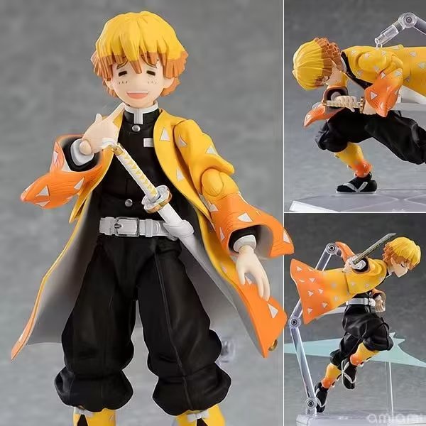 Mô Hình Nhân Vật figma f522-DX Agatsuma Zenitsu Hoạt Hình Demon Slayer Kích Thước 14CM