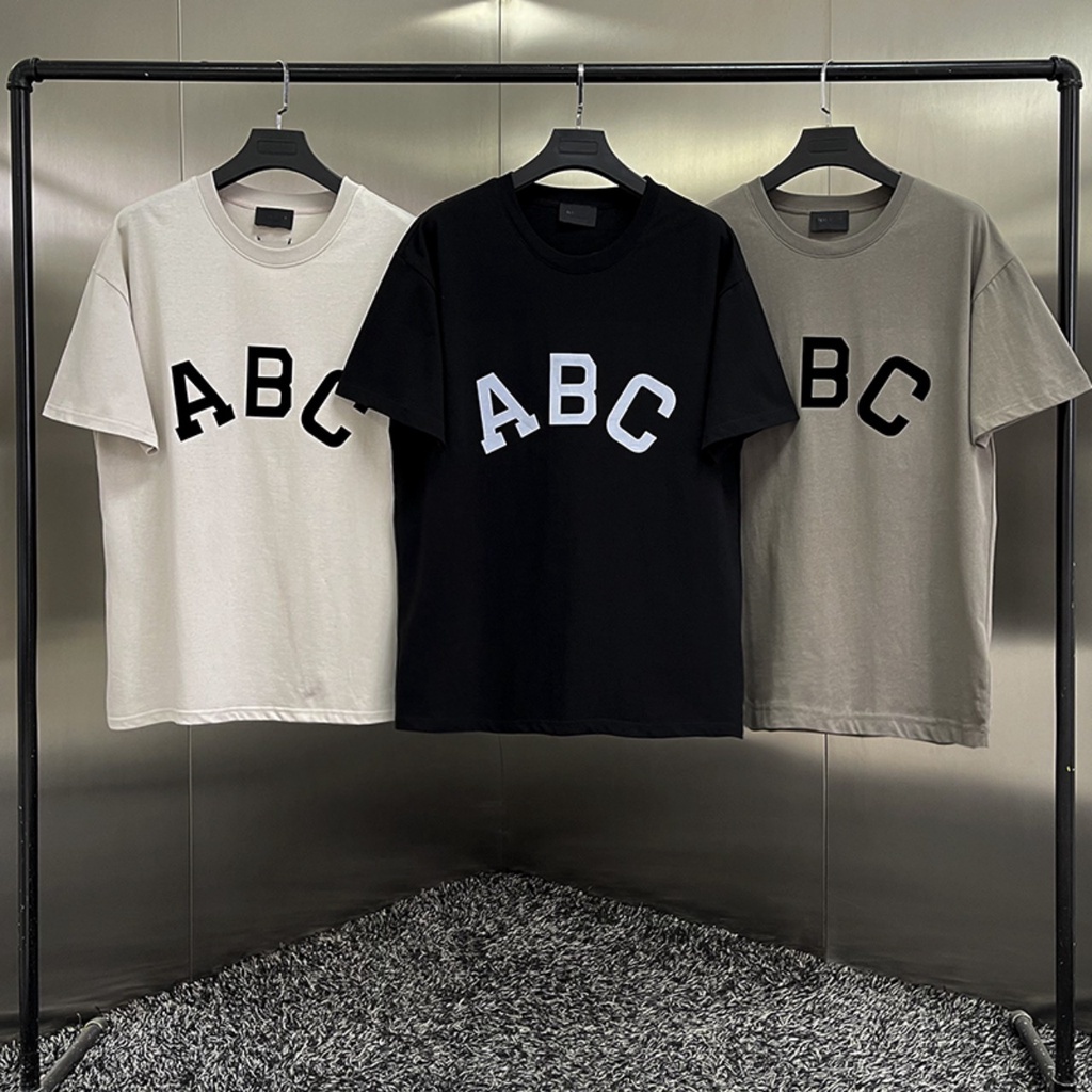 ( Mẫu Thật ) Áo Phông Cổ Tròn ABC Chữ Cái Fom Nam Nữ Siêu Hot Hè 2023, Chất Cotton Miềm Mịn Mẫu Thật