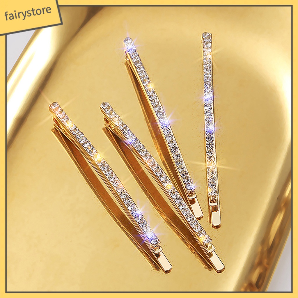 Set 2 / 4 Kẹp Tóc Đính Đá Lấp Lánh Trang Trí Tóc Thanh Lịch Dành Cho Nữ [Fairy1]