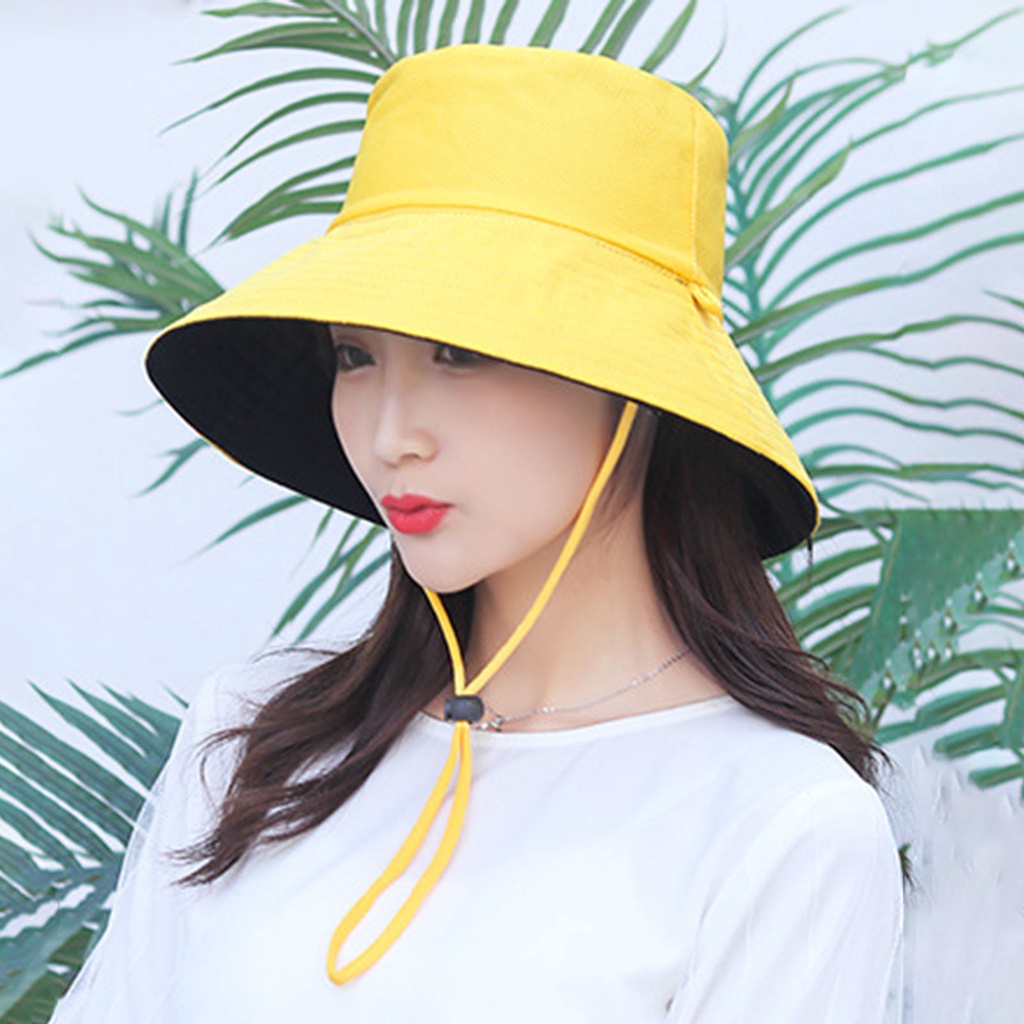 Nón Vành Tròn Màu Trơn Chống Tia UV Thời Trang Mùa Hè Cho Nữ