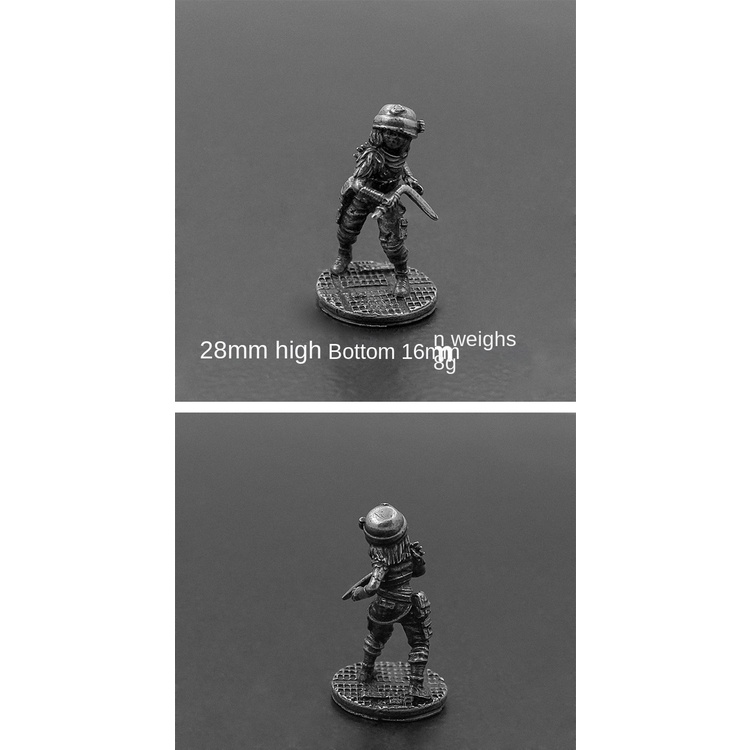 Mô Hình Lính Cyberpunk Bằng Đồng Trắng Phong Cách Retro