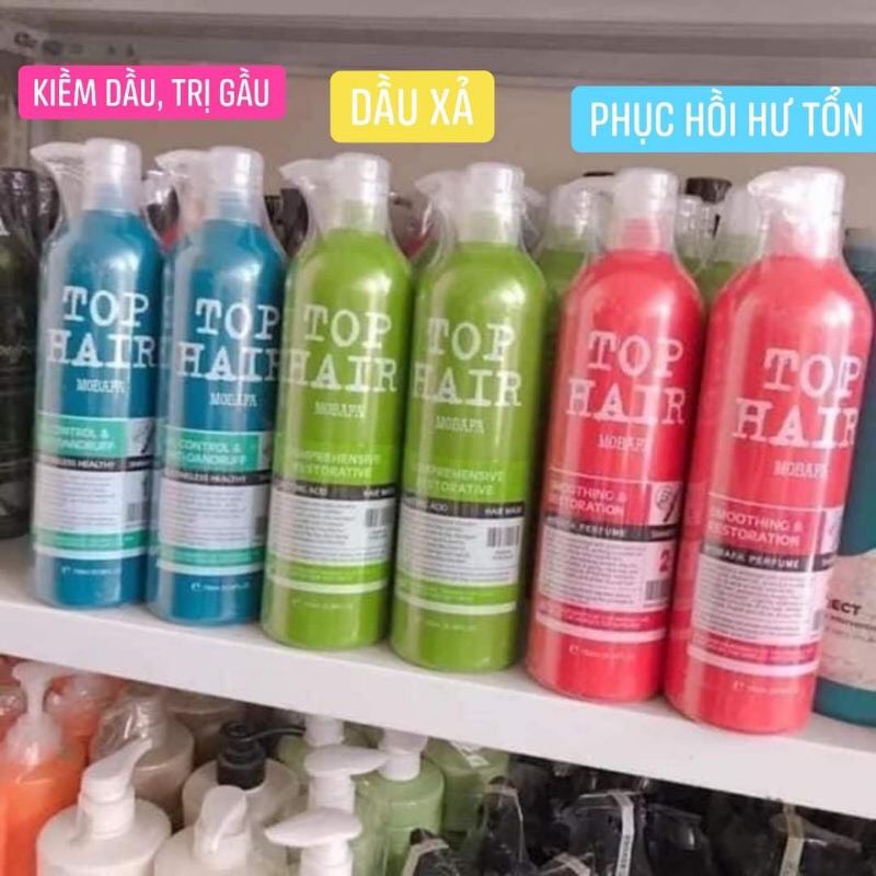 Cặp dầu gội xả Tophair Top Hair Mobafa 750ml phục hồi tóc Tophair Mobafa