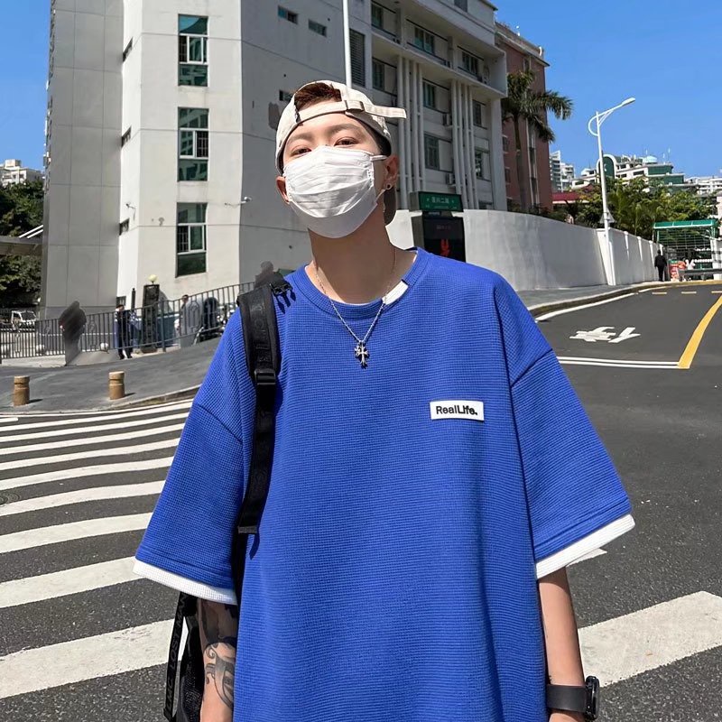 Áo Thun Nam Tay Ngắn Phong Cách hip hop Đường Phố Hàn Quốc Cỡ Lớn M-3XL