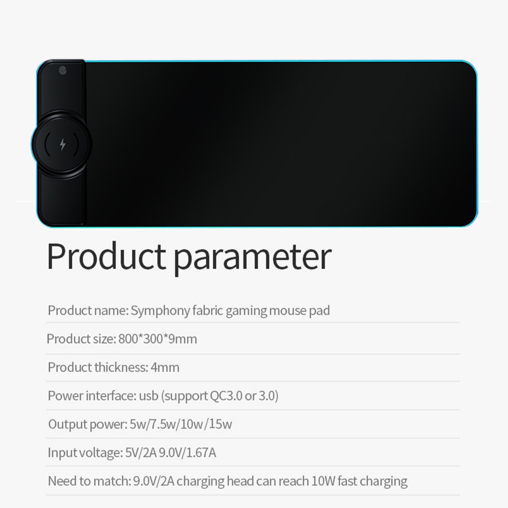 Tấm Lót Chuột Và Bàn Phím Không Dây 15W RGB K9186 Họa Tiết Hoa Hướng Dương Dành Cho Game Thủ