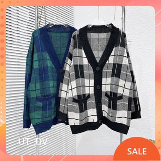 Áo cadigan, áo khoác len ca ro phối kiểu dạ siêu xinh maianhshop