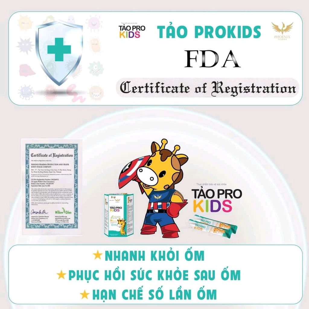 Tảo Pro Kids Tăng Cường Miễn Dịch Giúp Trẻ Tăng Cân